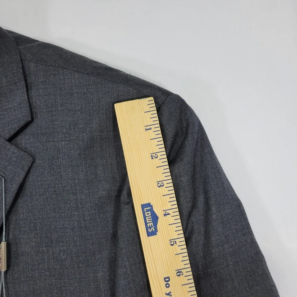 Michael Kors Mens Sport Coat Blazer Two Button Gray Sharkskin Wool Blend 43R NEW